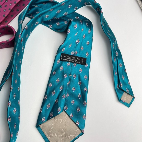 Christian Dior & Mark Pendleton Lot of 3 Vintage  Mens Tie 100% Silk Made In USA - Picture 4 of 6